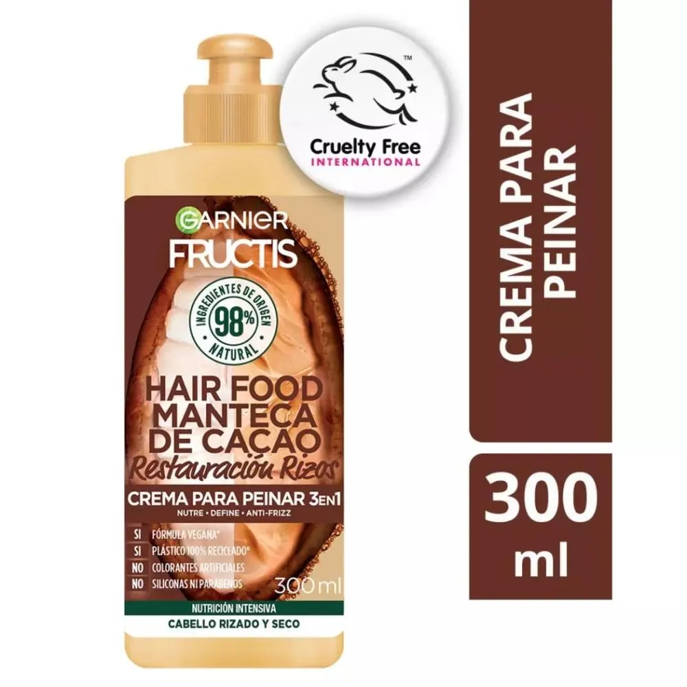 Crema Para Peinar Fructis Hair Food Manteca De Cacao 300 Ml