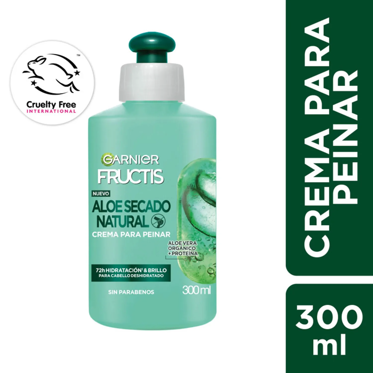 Crema Para Peinar Garnier Fructis  Aloe Secado Natural 300 Ml