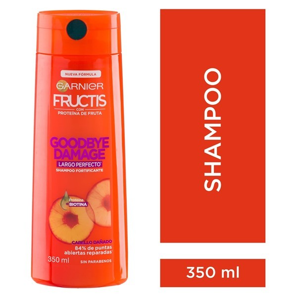 Shampoo Fructis Goodbye Daños Proteina + Amla Biotina Cabello Dañado 350 Ml