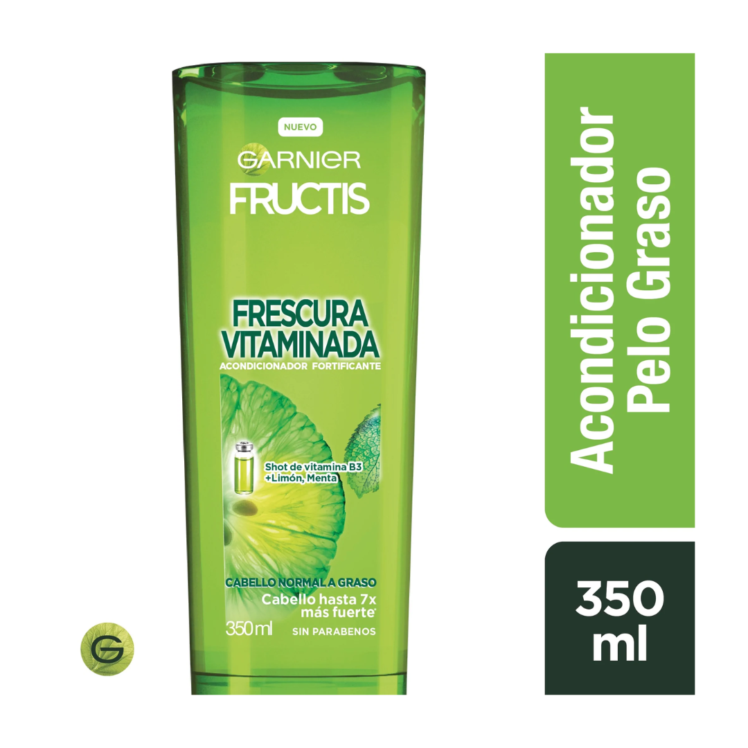 Acondicionador Fructis Frescura Vitaminada B3 Limon Menta 350 Ml