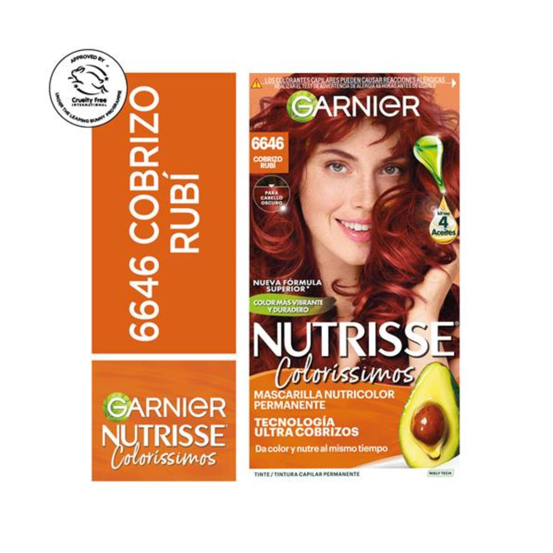 Tinte Nutrisse Colorissimos 6646 Cobrizo Rubi Garnier