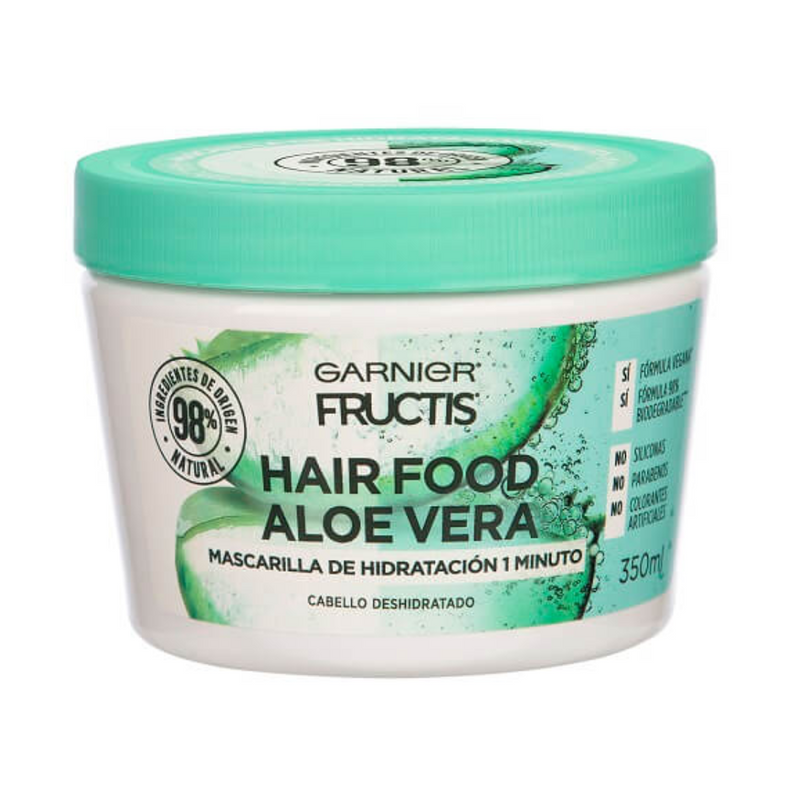 Garnier Mascarilla De Hidratación 1 Minuto Fructis Aloe Vera 350 Ml