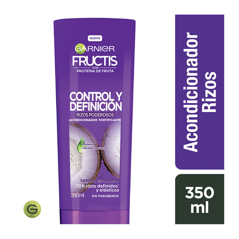 Acondicionador Fructis Control Y Definicion  Rizos Proteina Aceite De Coco 350 Ml