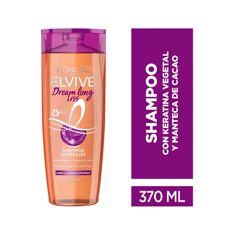 L'Oreal Paris Shampoo Elvive Dream Long Liss Cabello Largo Con Frizz 370 Ml