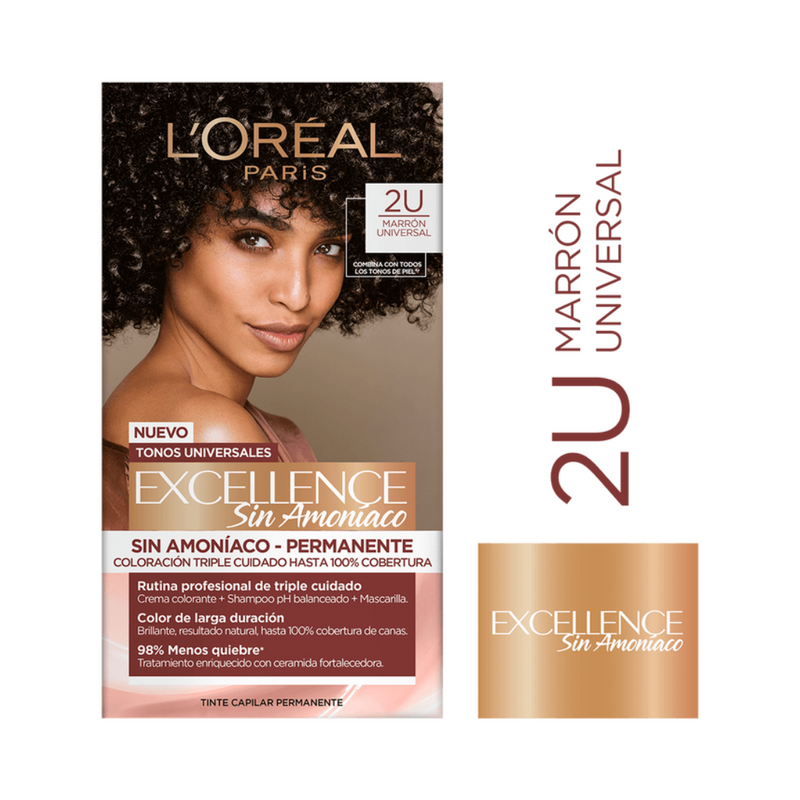 Tintura Excellence Sin Amoniaco 2U Marron Universal L'Oreal Paris