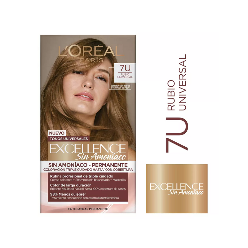 Tintura Excellence Sin Amoniaco 7U Rubio Universal L'Oreal Paris